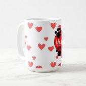 Mug Empreintes de pattes De Chien Mignons Et Coeur Rou (Devant gauche)