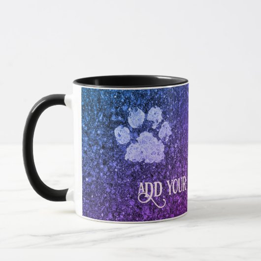 Mug Empreintes de pattes de chien peindre sur l'asphal (Gauche)