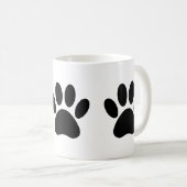 Mug Empreintes de pattes de chiens en noir (Devant droit)