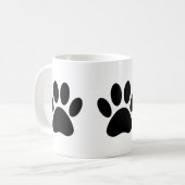 Mug Empreintes de pattes de chiens en noir (Devant gauche)