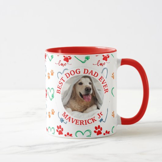 Mug EMPREINTES DE PATTES de CHIENS et COEURS D'AMOUR P (Droite)