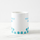 Mug Empreintes de pattes de chiot bleu avec texte pers (Centre)