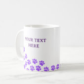 Mug Empreintes de pattes De Chiot Violet Avec Texte Pe (Devant gauche)