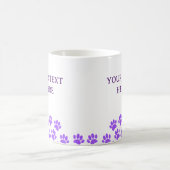 Mug Empreintes de pattes De Chiot Violet Avec Texte Pe (Centre)