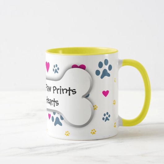 Mug Empreintes de pattes de congé de chiens sur nos (Droite)