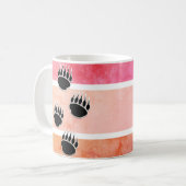Mug Empreintes de pattes de l'ours noir Retro Design (Devant gauche)