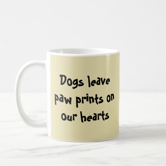Mug Empreintes de pattes faits sur commande de nom et (Gauche)