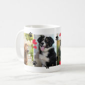 Mug Empreintes de pattes mignons et Coeurs rouges Quat (Devant gauche)
