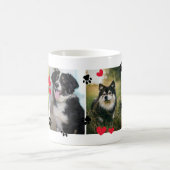 Mug Empreintes de pattes mignons et Coeurs rouges Quat (Centre)