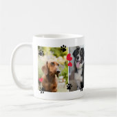 Mug Empreintes de pattes mignons et Coeurs rouges Quat (Gauche)