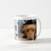 Mug Empreintes de pattes noirs mignons 2 Photos pour a (Devant droit)
