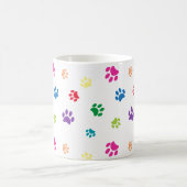 Mug Empreintes de pattes peintes colorées (Centre)