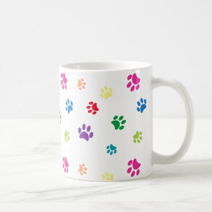 Mug Empreintes de pattes peintes colorées