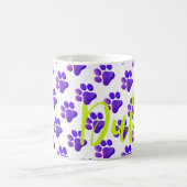 Mug Empreintes de pattes Purple PET NOM Chat Chien Col (Centre)