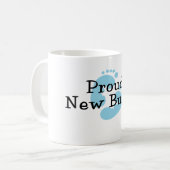 Mug Empreintes de pied de bébé garçon de fière nouvell (Devant gauche)