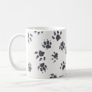 Mug Empreintes Paw : Chien Monochrome Sans Seamless.