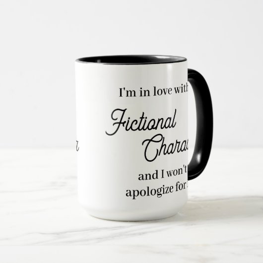 Mug En amour avec un personnage fictif (Devant droit)