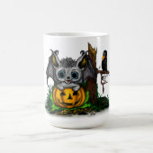 Mug En attente d'Halloween, Bat mignonne et Corbeau (Centre)
