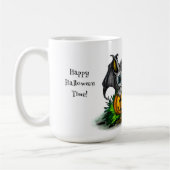 Mug En attente d'Halloween, Bat mignonne et Corbeau (Gauche)