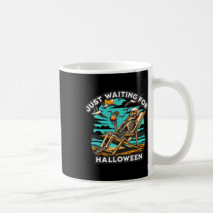 Mug En attente d'Halloween squelette Éffrayant été