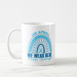 Mug En avril nous portons le bleu Mois de la sensibili