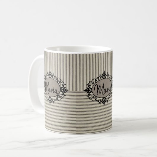 Mug en bande beige (Devant gauche)