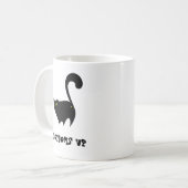 Mug En bas Chat Noir Cute Funny Kitty Cartoon (Devant gauche)