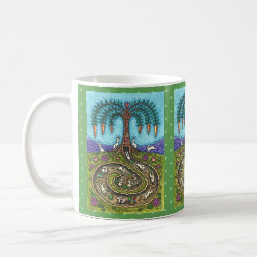 MUG EN BAS DU TROU DE RABBIT, CARROT WILLOE TREE FOLK  (Gauche)