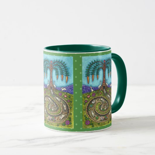 MUG EN BAS DU TROU DE RABBIT, CARROT WILLOE TREE FOLK  (Devant droit)