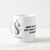 Mug En cas de doute Classique Violet Floral Personnali (Devant gauche)