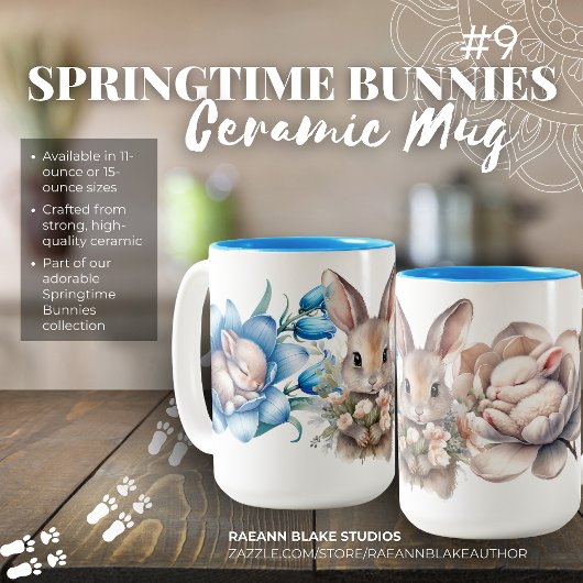 Mug en céramique à deux tons 'Bunnies Springtime'