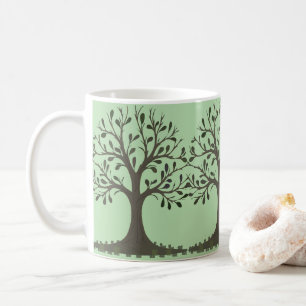 🌳 Mug en Céramique Arbre de Vie Vert Pâle