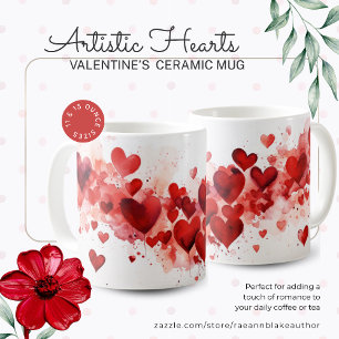 Mug en céramique artistique en forme de cœur pour