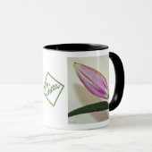 Mug en céramique avec boue Lily, poignée noire et  (Devant droit)