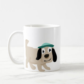 Mug en céramique avec un chien mignon en casquette