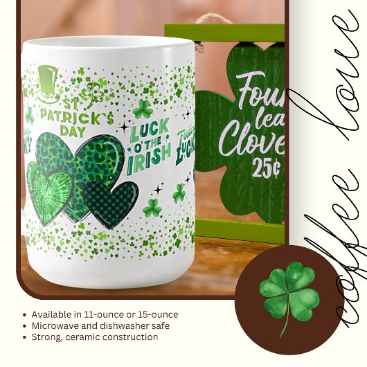 Mug en céramique avec vœux de la Saint-Patrick