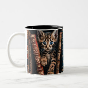 Mug en céramique bicolore Chat Bengal Anciens Li