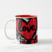 Mug en céramique bicolore Cœurs & Amour (Gauche)