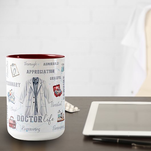 Mug en céramique bicolore Doctor Life