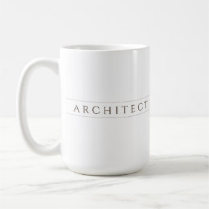 Mug en céramique blanc grand / Sépia ARCHITECTE