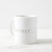 Mug en céramique blanche ARCHITECT / Sépia (Devant gauche)