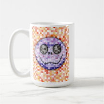 Mug en céramique blanche avec visage de squelette