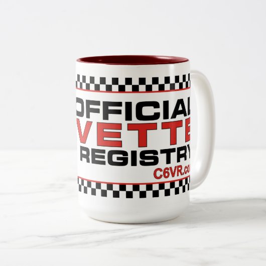 Mug en céramique C6VR à deux tons 15oz (Devant droit)