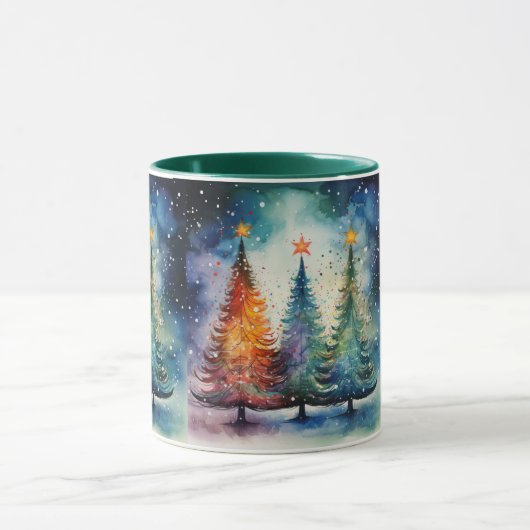 Mug en céramique de la nuit de Noël étoilée (Centre)
