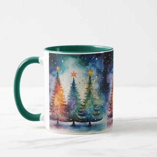 Mug en céramique de la nuit de Noël étoilée (Gauche)