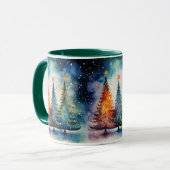 Mug en céramique de la nuit de Noël étoilée (Devant gauche)