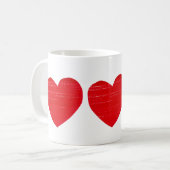 Mug en céramique du coeur rouge (Devant gauche)