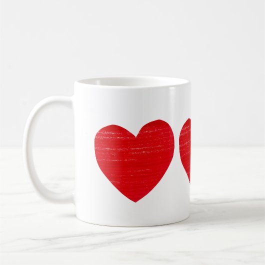 Mug en céramique du coeur rouge (Gauche)