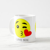 Mug en céramique Emoji 'Je t'aime' (11oz) (Devant gauche)