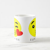 Mug en céramique Emoji 'Je t'aime' (11oz) (Centre)